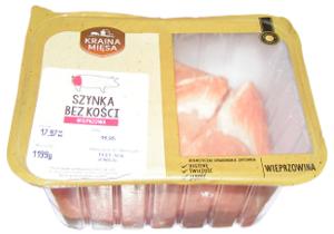 szynka bez ko�ci, szynka wieprzowa, kraina mi�sa, plastikwe pude�ko, �winia, wieprzowina, szynka pakowana